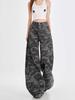 Women's Vintage High Waist Camo Wide-Leg Jeans - Spring Slimming Loose Fit