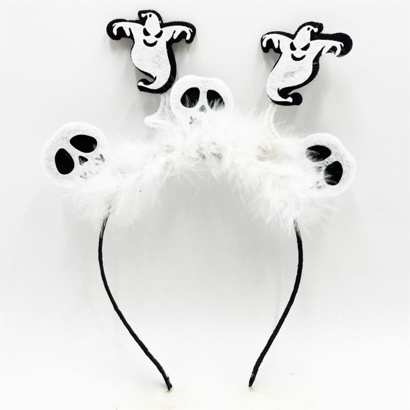 Adult Teens Headband Wing&Skull&Pumpkin Shape Hair Hoop Halloween Party Headpiece Woman Girls Cosplay Costume Hairband