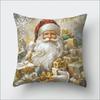 4PCS Christmas Decorative Pillow Cover Reindeer Snowman Cushion Case Sofa Living Room Throw Pillow Sham