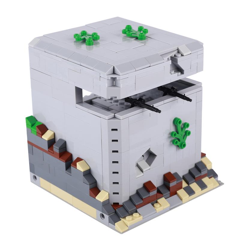 Toys Model Military Accessories Model WW2 Building Blocks Battlefield Blockhouse Sentry Tower Command Post Bunker Gift