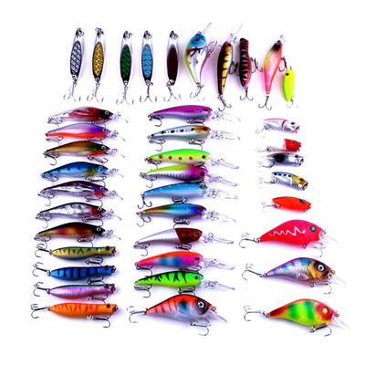 Hengjia Minnow Popper Crank Spinner Lures Set 39 Pieces Mix Fishing Combo