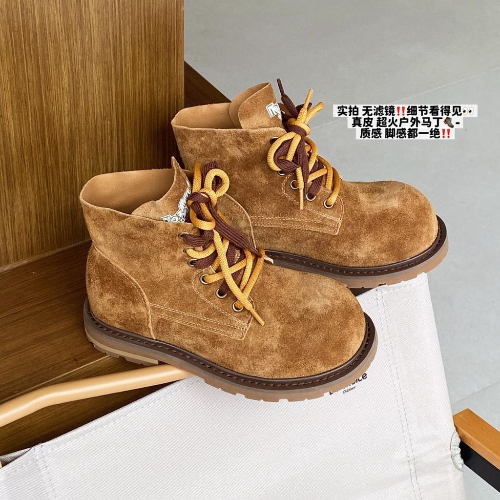 Outdoor desert Martin boots women's 2025 autumn British style short boots women's thick-soled heightening travel and leisure skirt