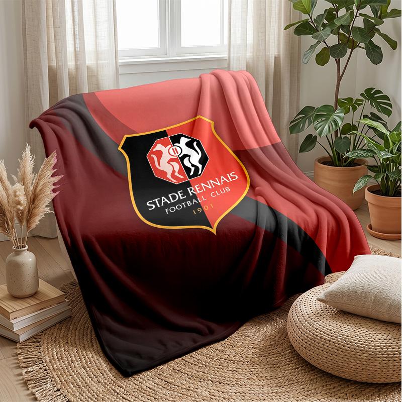 Stade Rennais FC Soft Flannel Fleece Blanket Lightweight Cozy Warm Throw Blanket For Sofa Bed Home Decor