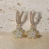 Luxury Flowers Dangle Earrings for Women Zirconia Earring Jewelry Wedding Party Accessories