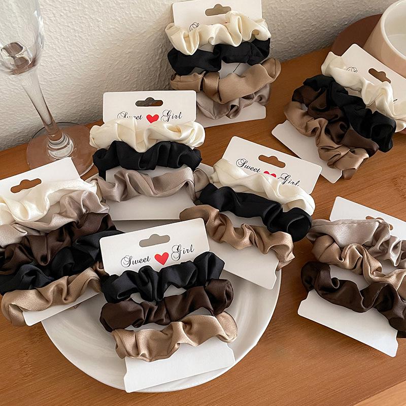 Elegant French Satin Scrunchie: High-End Autumn/Winter Hair Tie with High Elasticity