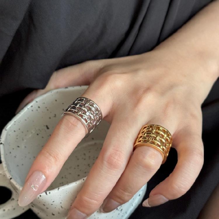Anello a Nido d'Ape Superfici Interne Lucidate Design Confortevole Fedina Gioiello Trendy Unisex Per Uso Quotidiano