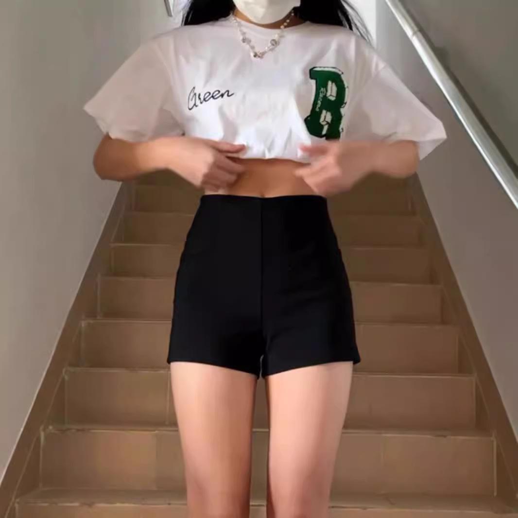 

Женские шорты и леггинсы от костюма с высокой посадкой, черные, 2024 Medium (M) чёрный