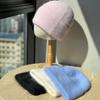 Rabbit Fur Knitted Hat for Women In Autumn and Winter Fashion Versatile Warm Ear Protection Hat Showing Face Small Temperament Wool Hat Trend