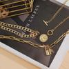 Ronde hanger kettingcombinatie 4-delige set Cadeau-sieraden Elegant Retro Temperament Dames Truiketting
