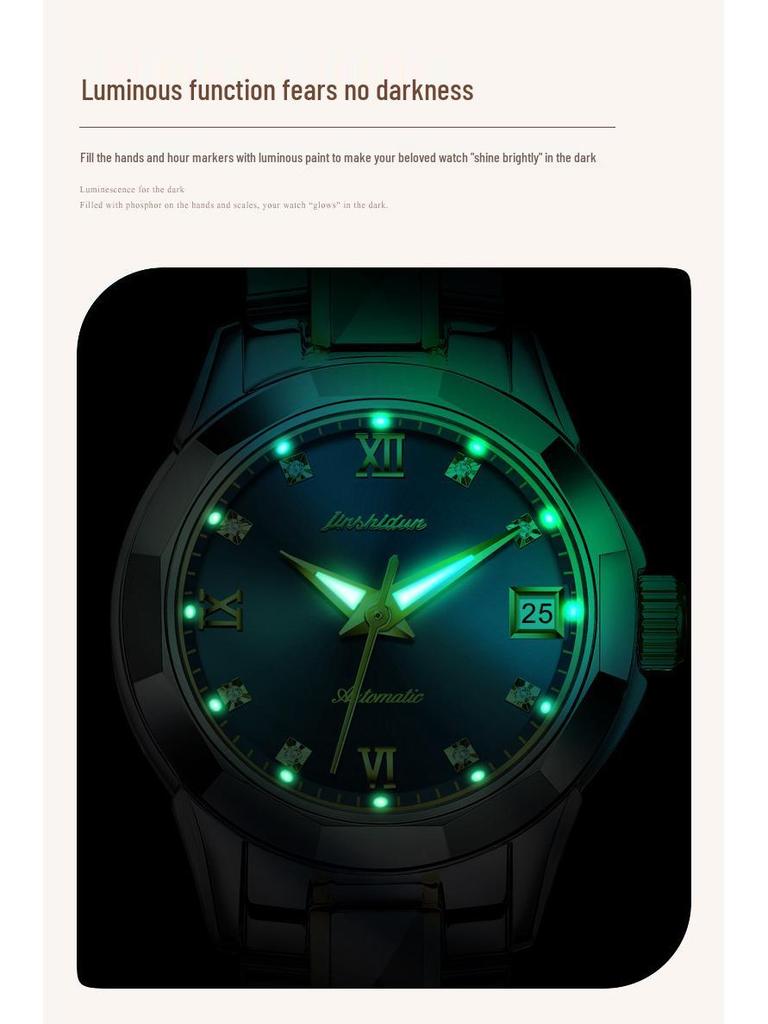2025 Jinshidun Women's Waterproof Tungsten Steel Mechanical Watch