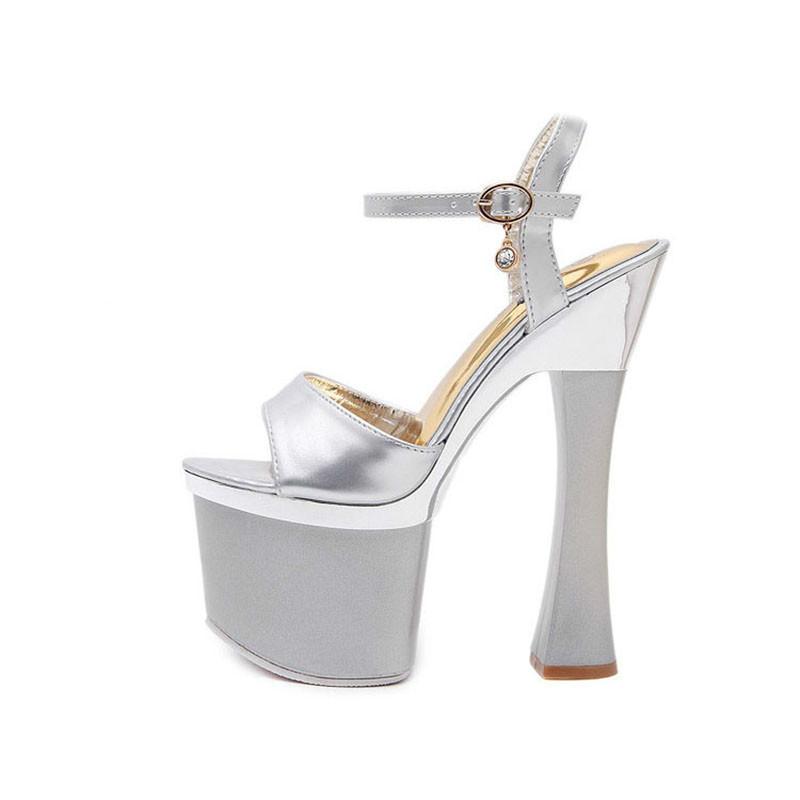 Fish Toe Platfrom High Nightclub Super Sandals Women's Work Catwalk Pole Dance Shoes Crystal Bottom Platform LFD