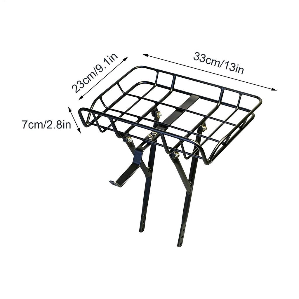 Bicycle Front Rack Lightweight Bracket Luggage Holder Large Front Bicycle Basket for Biking Cycling Touring Delivery Travel