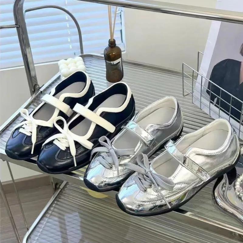 Fashion 2025 Spring and Summer New Inner Heightening Ballet Shoes Women's Flat Casual Sports Single Mary Jane Shoes