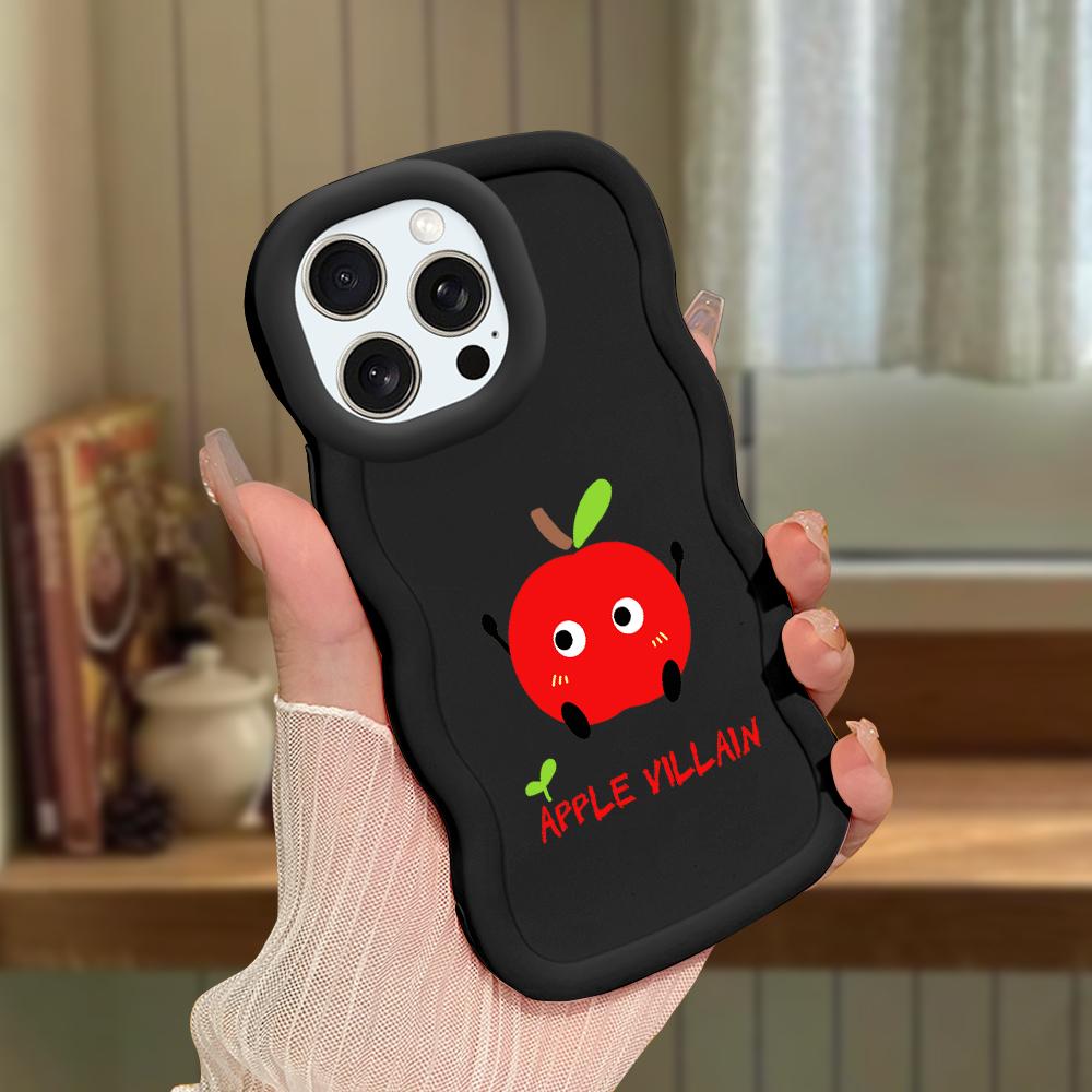 For iPhone Redmi 13 13C 14C Note 13 12 Pro Samsung A05 A06 A13 A14 A15 A16 Honor X6 X6a X8 X8a Cute Fruits Pattern Soft Silicone Wave Edge Phone Case