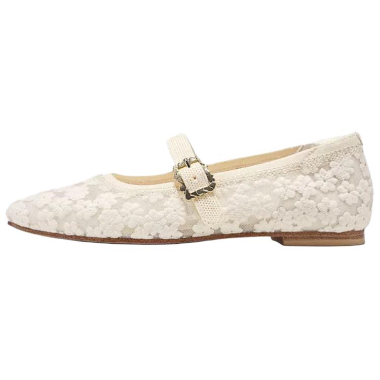 Skechers Cleo Snip Fabric Fashion Comfortable Flat Mary Jane Shoes Women shoes Off-White 159000-OFWT 36
