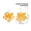 Design Pleated Three-dimensional Flower Coral Stud Earrings Ins Smooth Irregular Disc Earrings