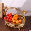 Creative Pastry Tray Retro Golden Glass Plate Craft Fruit Plate  Office