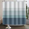 Minimalist Striped Shower Curtain Modern Color Block Gradient Design Waterproof Bath Curtain Bathroom Decor Polyester With Hooks