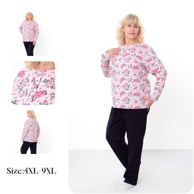 Pyjama-Set (Frau) – Warmes Fleece, Langarm & Hose, Übergangszeit, 8240-024-2 HC