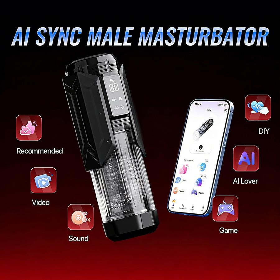 App Control Automatic Masturbator Stroker Adult Toys 7 Thrusting Rotating 7 Licking Vibrating Modes Hands-Free Sex Machine Pocket Pussy Penis Trainer