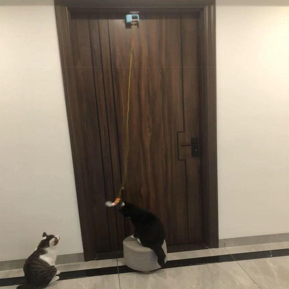 Elastic Rope Electric Door Hanging Toy Automatic Lifting Interactive Cat Yoyo Ball  Indoor Exercise