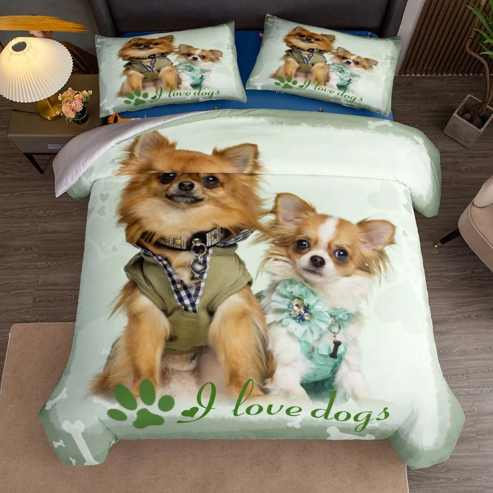 Set Copripiumino con Stampa Cane Cloudboi Matrimoniale Queen Matrimoniale Doppio Matrimoniale Singolo Set Biancheria da Letto