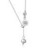 Chic 2022 New Fashionable Pearl Shell Flower Necklace With Zirconia Accents For Women