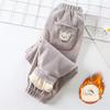 Autumn Winter Children's Warm Sports Long Pants Solid Color Fleece Lined Casual Trousers Mid To Large Child Fleece Pants