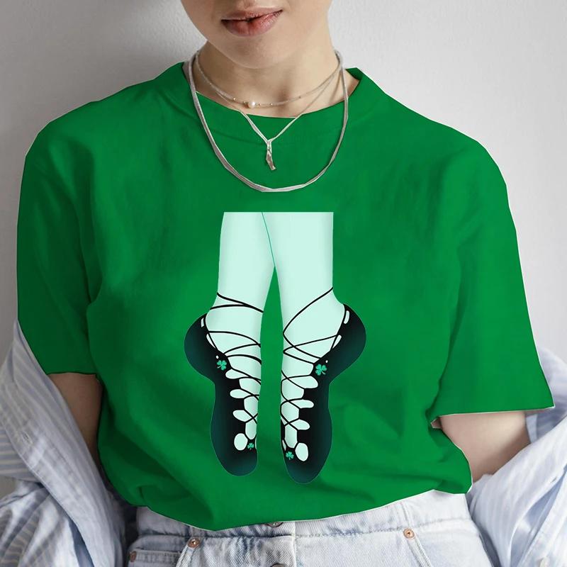 St Patricks Day Irish Soft Dance Shoes Graphic TShirt Unisex Short Sleeve Fashion Tops Female Shirts Tshirts Casual Streetwear