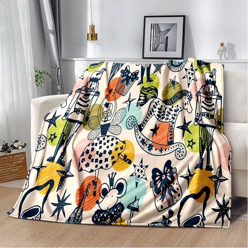 3D Nutcracker Christmas Tree Soft Plush Blanket,Flannel Blanket Throw Blanket for Living Room Bedroom Bed Sofa Picnic Cover Kids