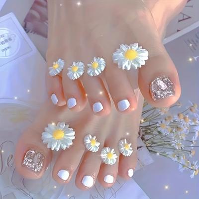 8 SZTUK Silikonowe Separatory do Palców Stóp w Kształcie Kwiatka Stokrotki Miękki Rozdzielacz do Palców Rąk i Stóp Narzędzie do Manicure Pedicure Nail Art Akcesorium do Pielęgnacji Stóp