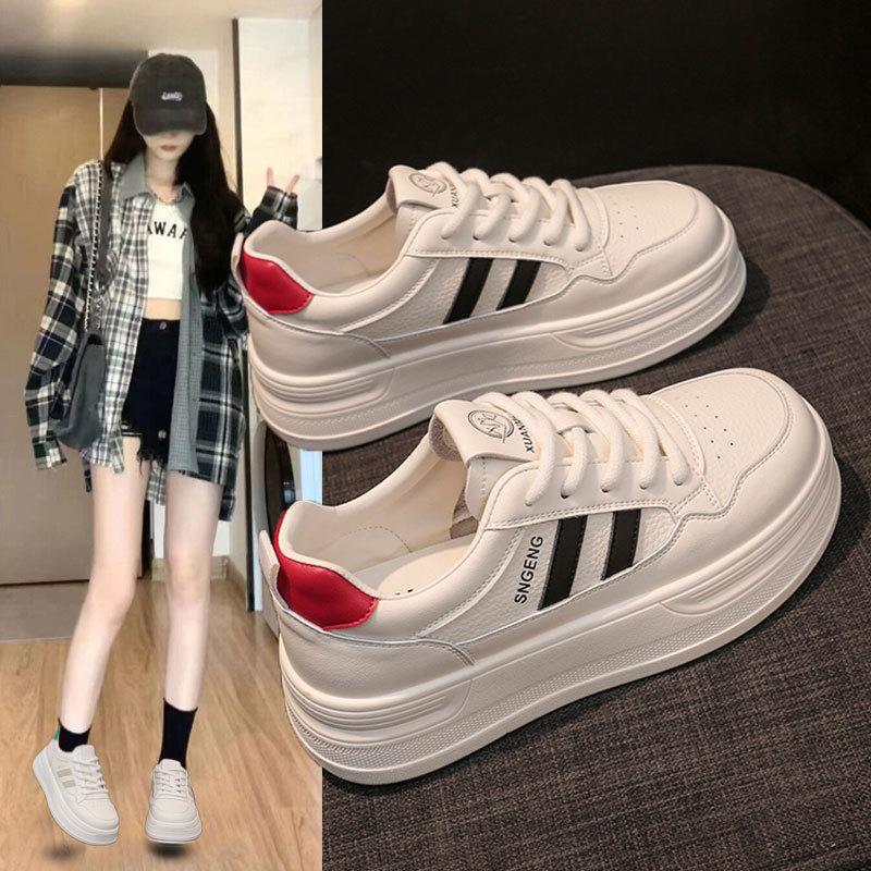 The first layer of cowhide thick sole heightening little white shoes children's models 2025 autumn new versatile board shoes casual sports women's s