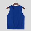 INCERUN Men Summer U Neck Sleeveless Mesh Sheer Stitching Fitted Tank Tops