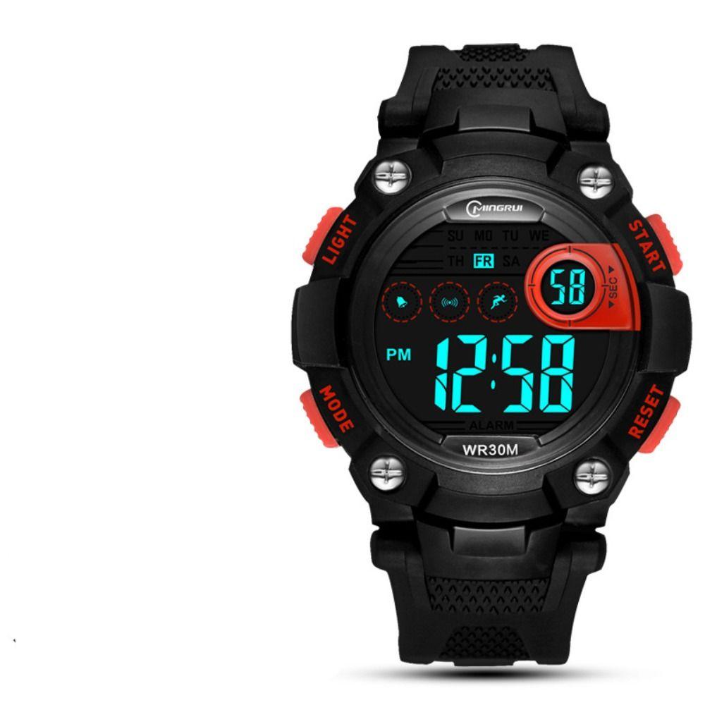 

Багатофункціональні годинники для спорту на відкритому повітрі, будильник, міцний електронний годинник, дитячі червоний
