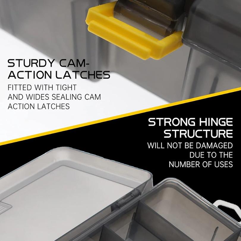 Fishing Gear Storage Box Plastic Gray Multifunctional Double-Layer Bait Box Ten Compartments Easy Assembly Fishing Bait Tool Box