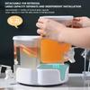 5.1L Drink Dispenser with Faucet 360° Rotatable Juice Jug Dispenser 3 Compartment Removable Beverage Dispenser Juice Dispenser