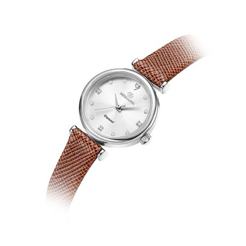 [Dieu Amour] Dieu Amour Women's Diamond Leather Strap Watch DAW3202L-L.BR