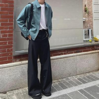 2024 CleanFit Men's Flared Casual Trousers – Straight, Loose, Wide-Leg, Floor-Length