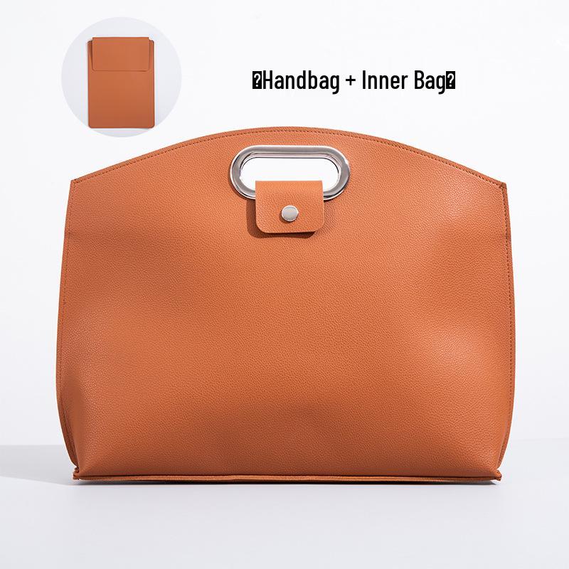 Large Capacity A4 Leather File Bag - Multifunctional Business Office Folder