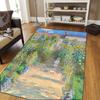Large Claude Monet Impressionist Painting Carpet for Living Room Bedroom Washable Floor Mat  for Art Lovers and Elegant Home