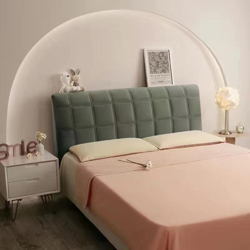 Husă de pat matlasată din catifea de pluș îngroșată Husă de paturi all-inclusiveCosatură din spate pentru pat de lux de culoare solidă Flanel