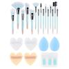 24Pcs Makeup Brushes Set with Fiber Bristles Powder Puff Silicone Face Mask Brushes for Different Makeup Needs