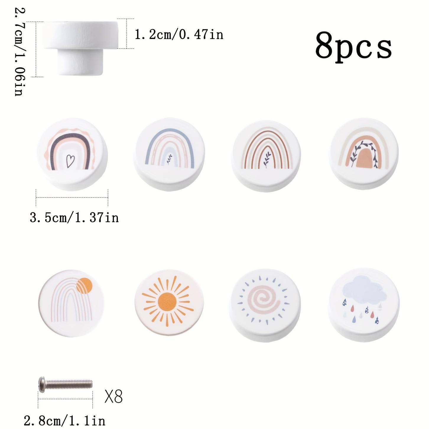 

Радужный узор деревянные ручки для ящиков 8 шт белые ручки для шкафов с винтами мебельные ручки для шкафа спальни кухни 8pcs