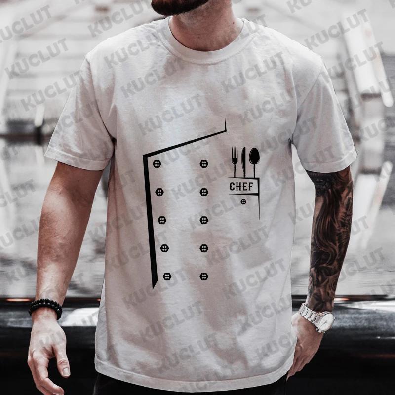 Funny Chef T Shirt Men Short Sleeve Cook Chef Tshirt Fashion Graphic Oneck Summer Short Sleeve Tee Mens Oversized Tshirts