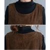Plus Size Women Corduroy Sleeveless Long Dress Casual Loose Large Lady Dress