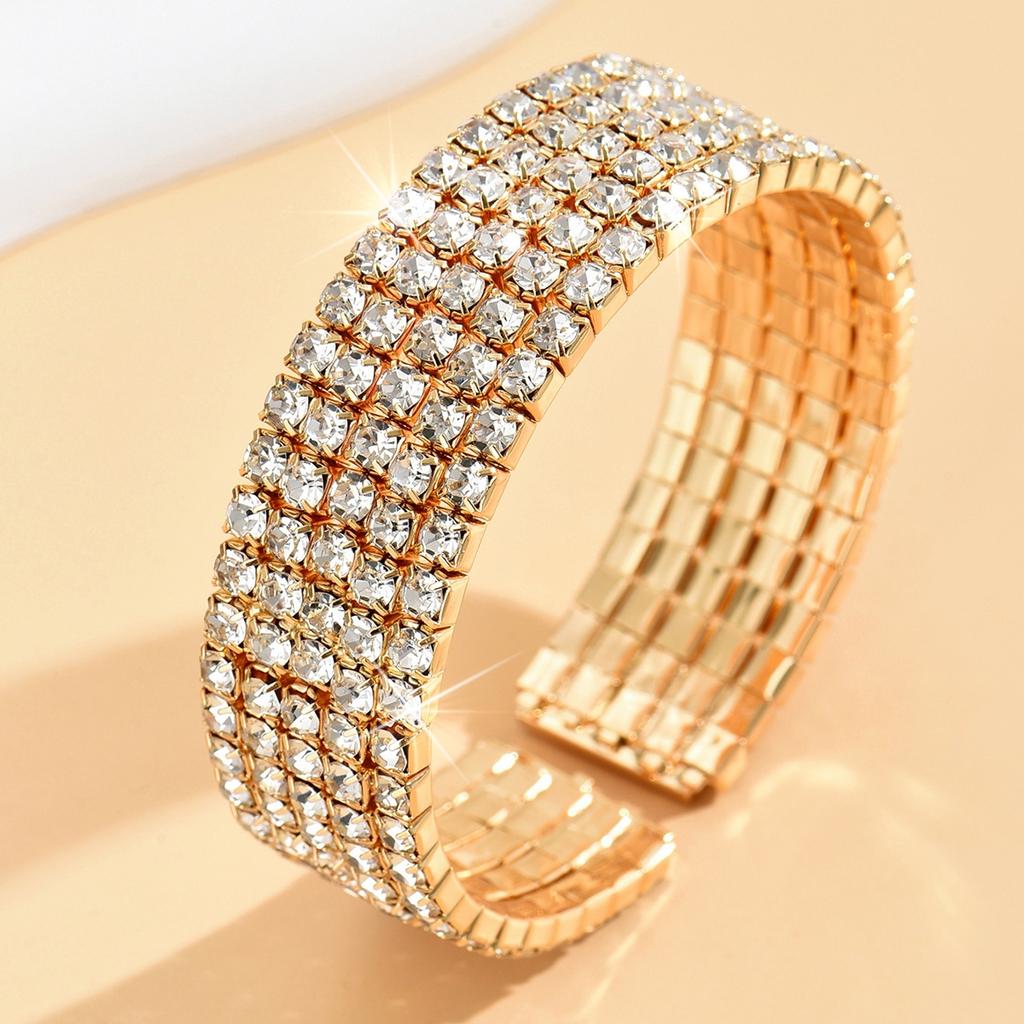Fashionable, Minimalist, Light Luxury Style, High-end Feel, Inlaid with Rhinestones Bracelet, Suitable for Women's Parties and H