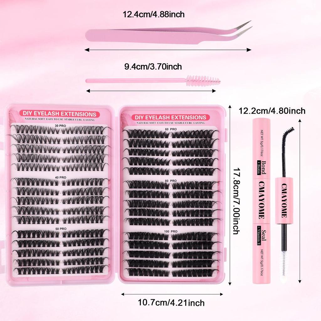 Hot-Selling 540 Cluster DIY Flower Lashes: Natural Thick D Curl Mixed Pack
