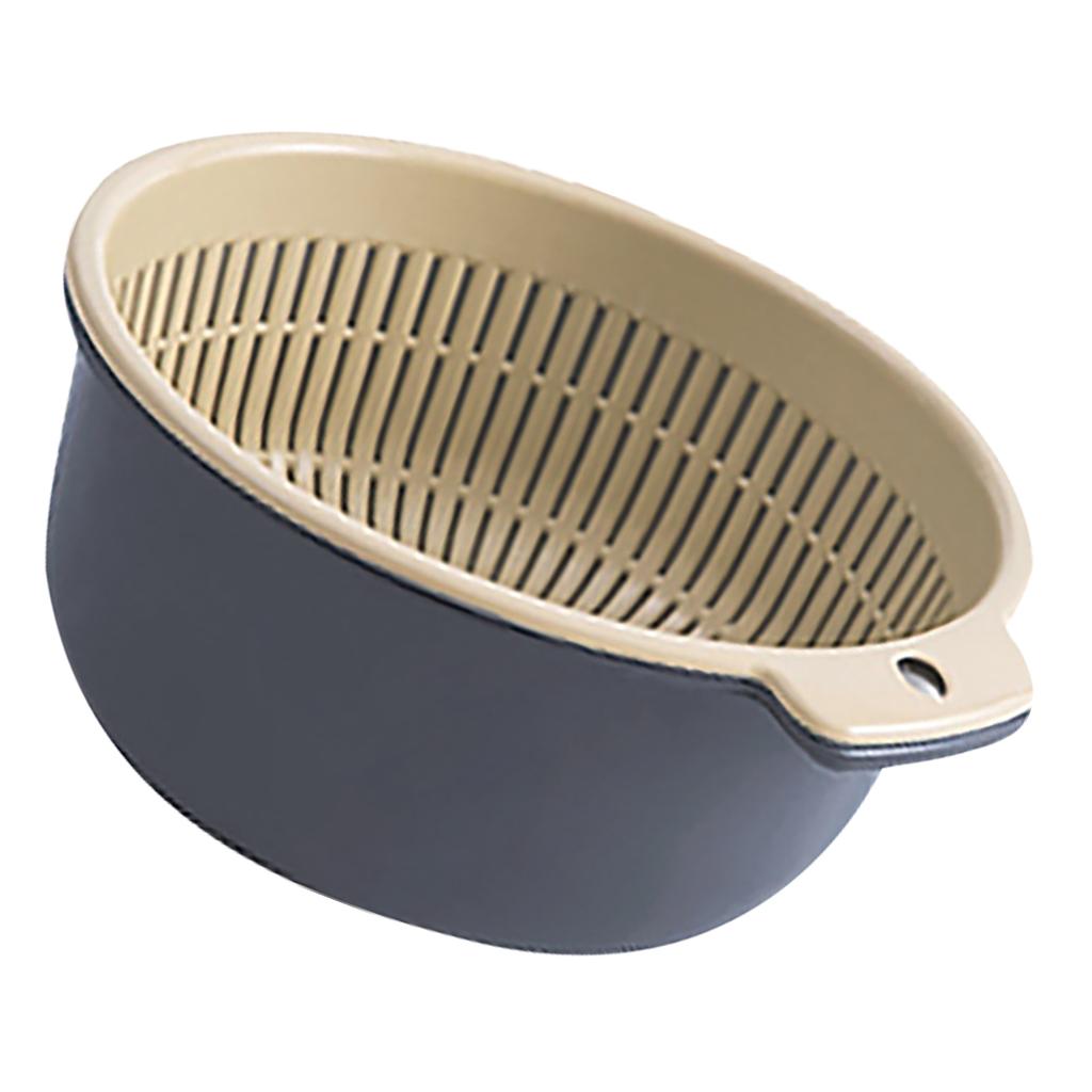 Fruits Vegetables Washing Basket Round Double Layer Kitchen Strainer Colander Bowl Set for Fruit Vegetable Wash