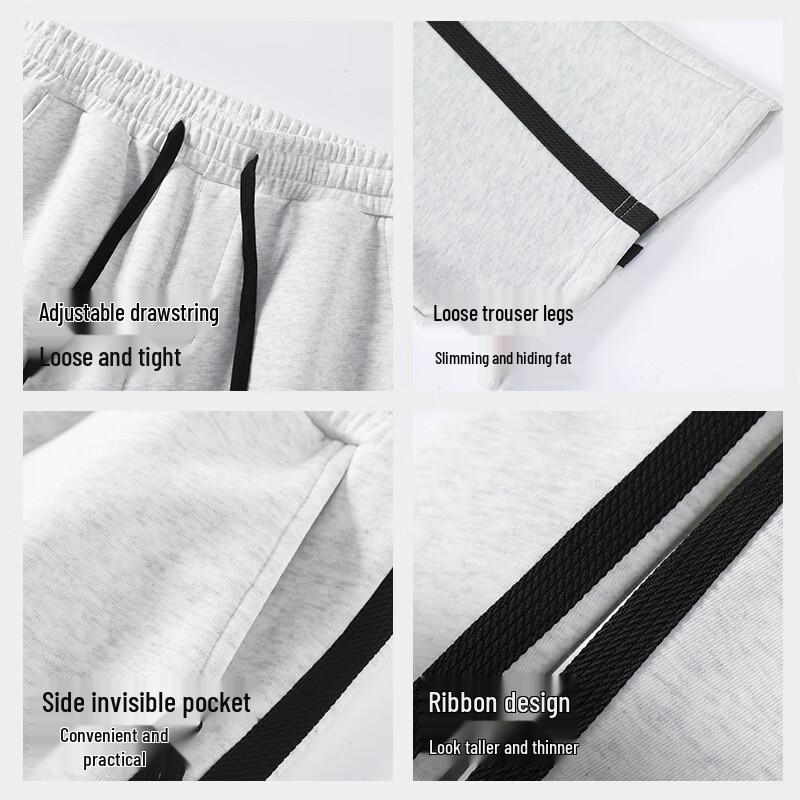 TonLion Men's Loose-Fit Casual Straight-Leg Trousers