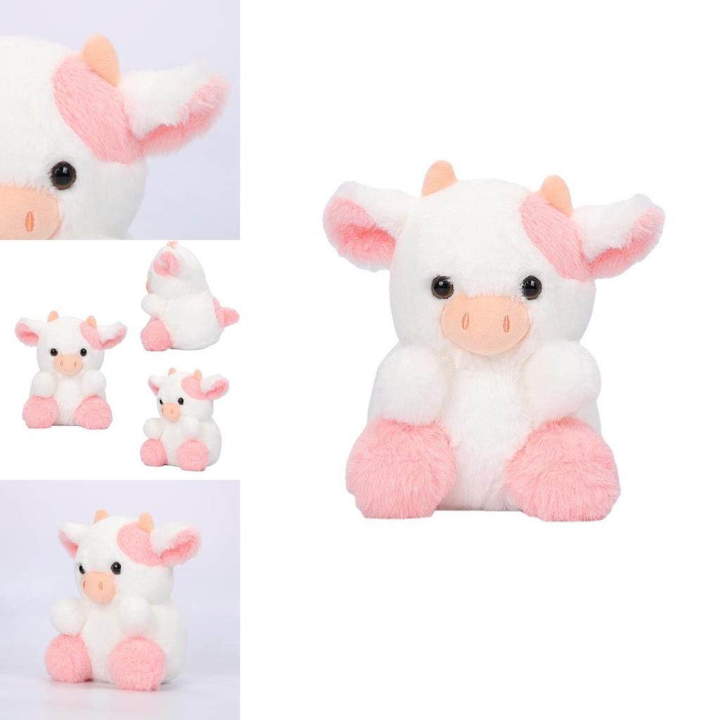 Belle Strawberry Cow Plush Toy Adorable Pink Cow Stuffed Animal